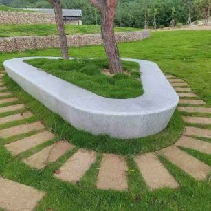 广西 芝麻白光面整石坐凳