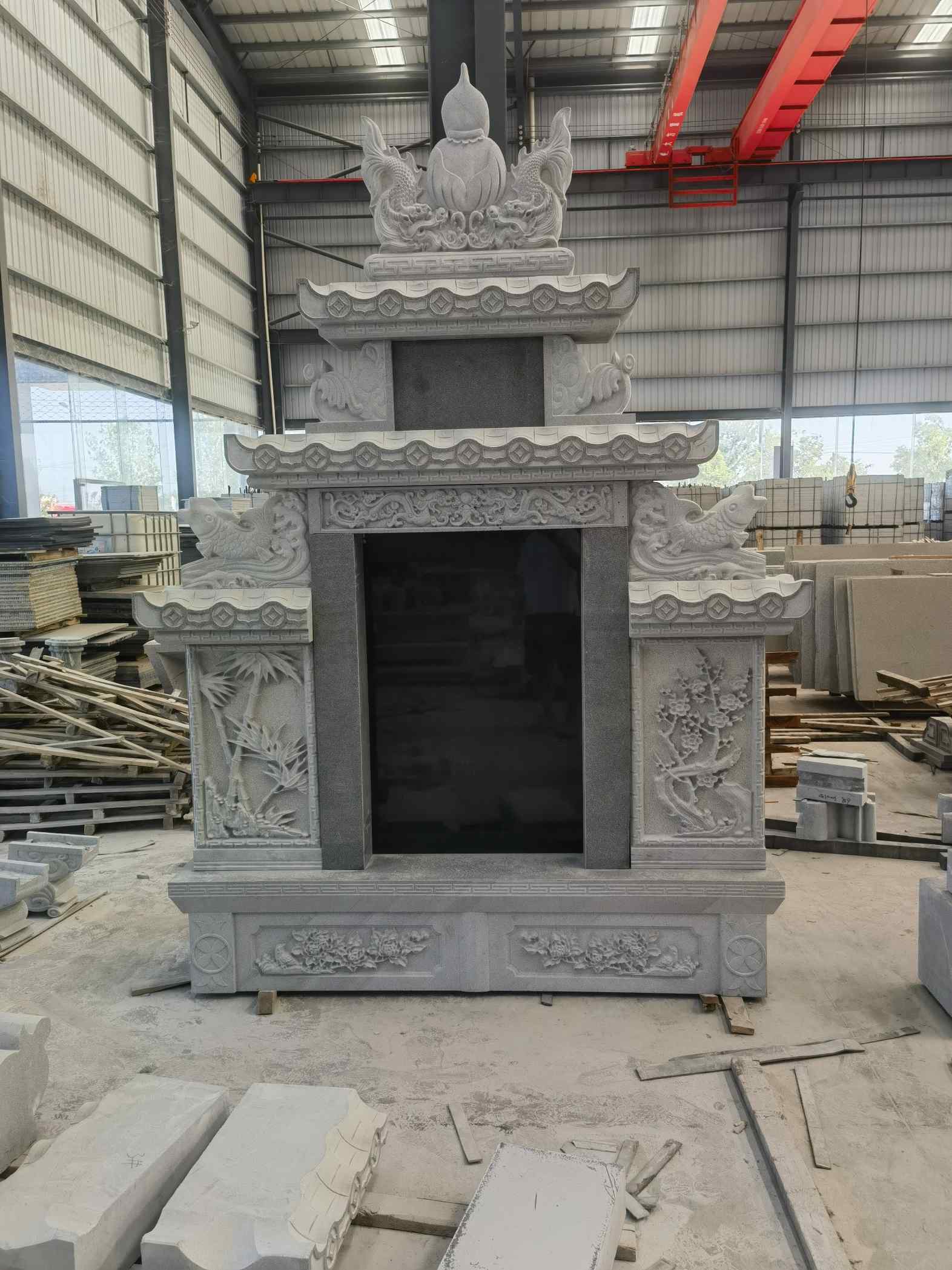 广西 芝麻灰高档墓碑、土墓，一套也支持定做