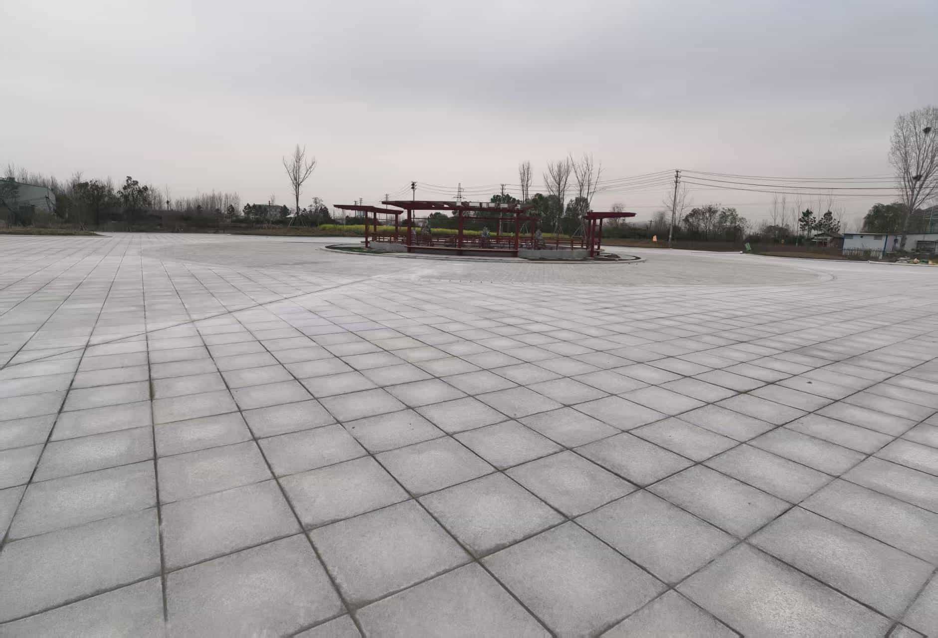 广西 芝麻白火烧面-公园广场地铺效果