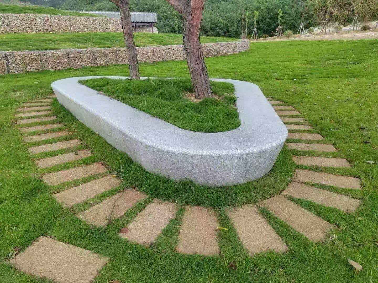 广西 芝麻白光面整石坐凳