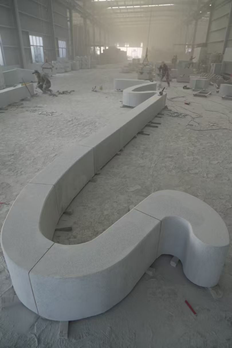 广西 花岗岩整石坐凳拼装