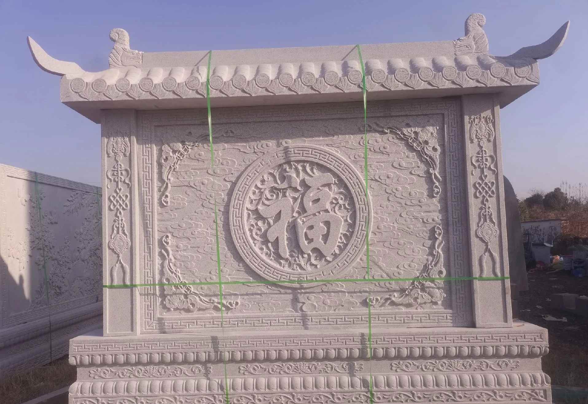 广西 芝麻白花岗岩屏风，照壁，影壁